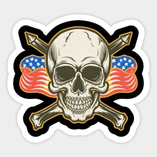 Vintage Death or Glory Skull Tattoo Sticker